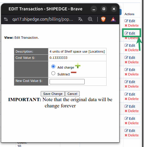 Edit Transaction