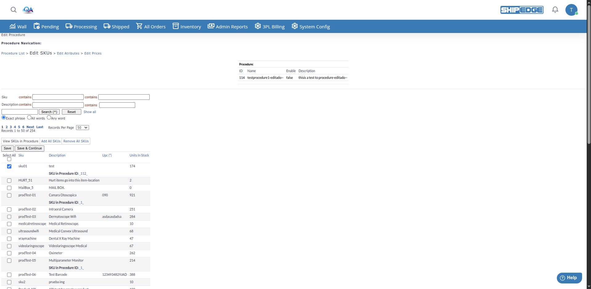 Assign Procedures to Products