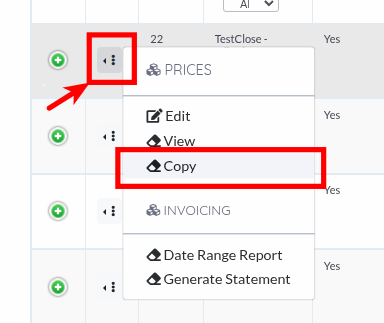 Copy a Price List