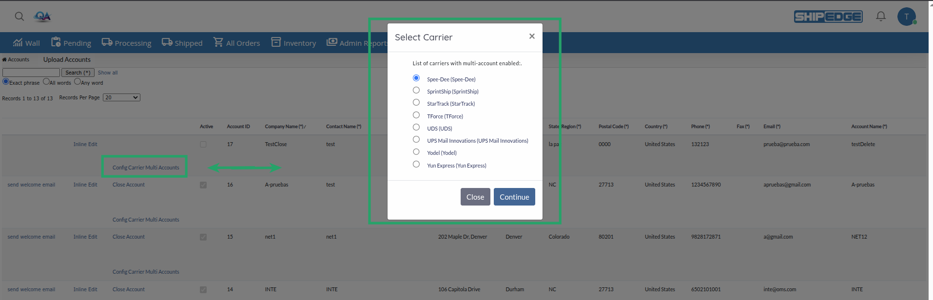Config Carrier Multi Accounts