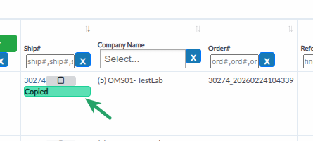Copying Ship# or Tracking#