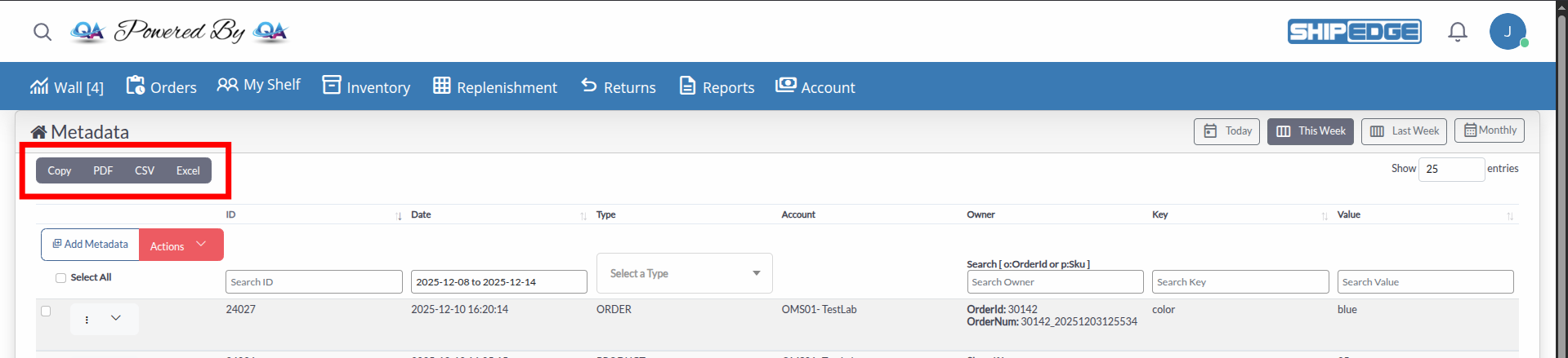 Metadata Export Options