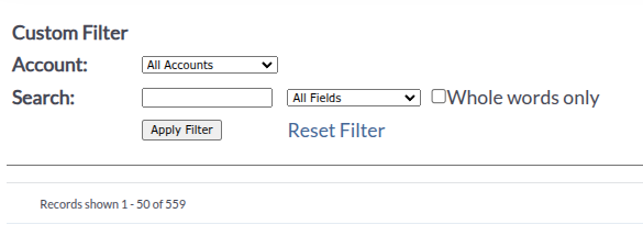 Filter and Search Payments