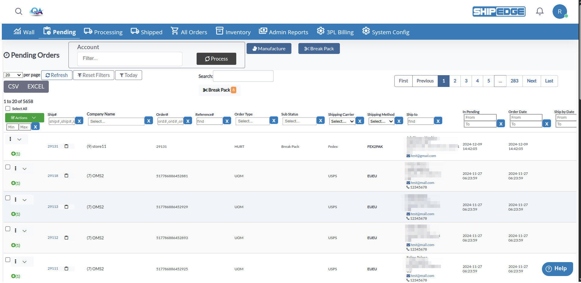 Pending Orders Overview