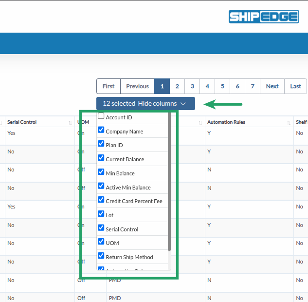 Export Current Balance