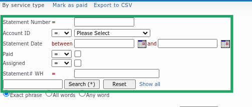 Search Invoices