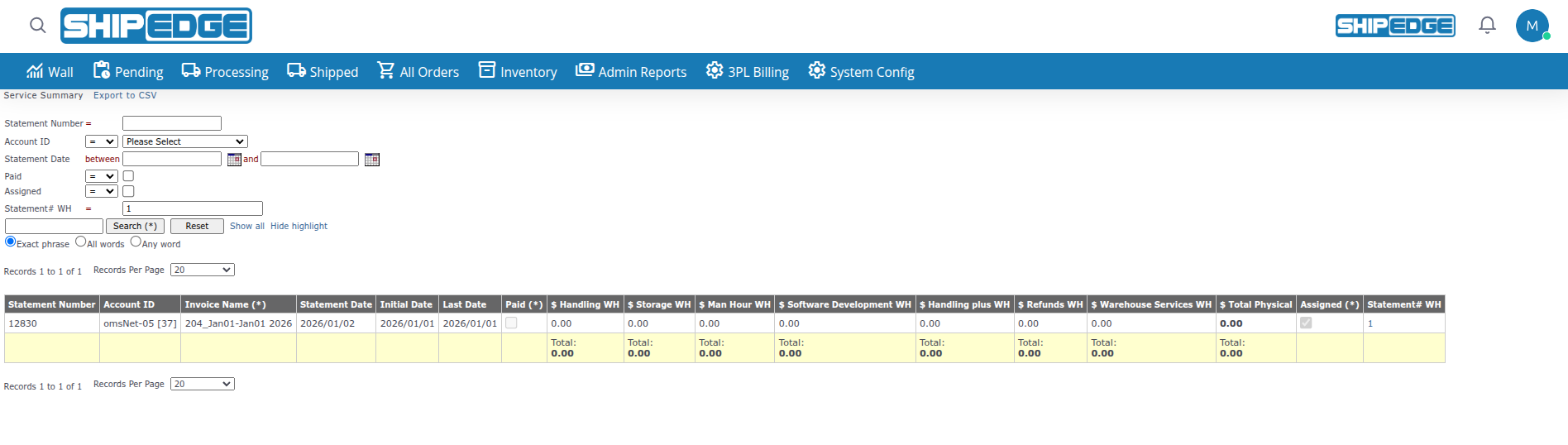 View Statement Details